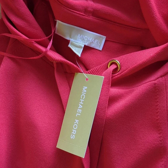 Michael Kors Coral Logo Tape Hoodie Dress - Picture 4 of 9